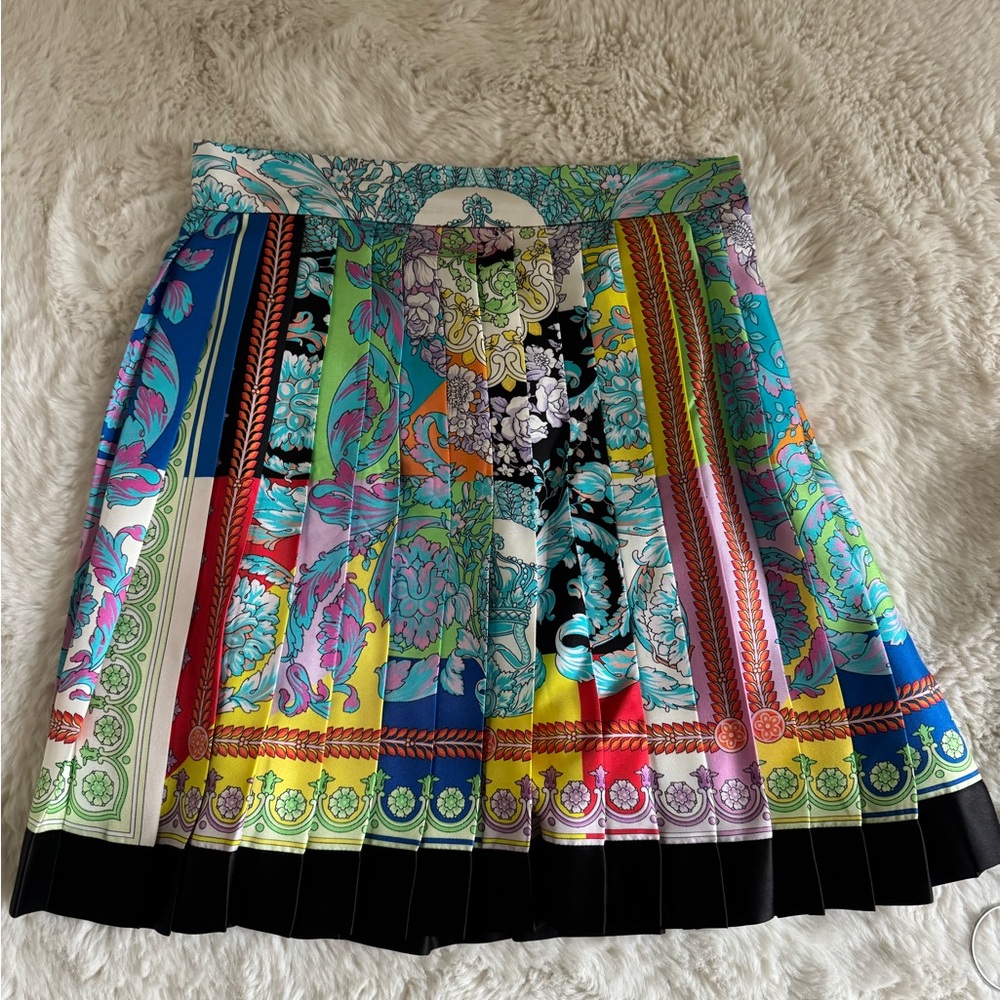 Authentic Versace Multicolor Printed Pleated - image 2